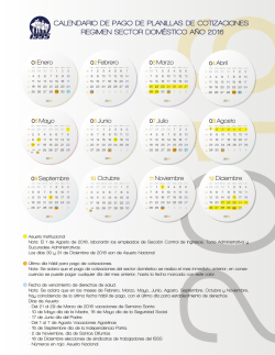Calendario de regimen sector doméstico