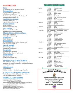 Current Weekly Bulletin - Ascension Catholic Church