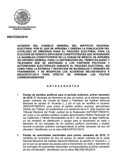 Catálogo de emisoras para el proceso electoral para la