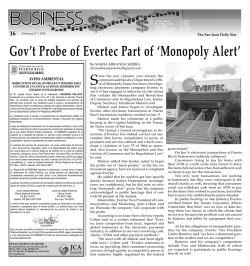 Gov`t Probe of Evertec Part of `Monopoly Alert`