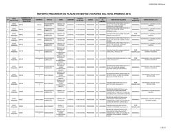 reporte preliminar de plazas docentes vacantes del