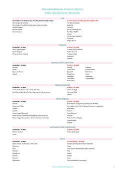 Lista de Alimentos con Indice Glucemico bajo y alto