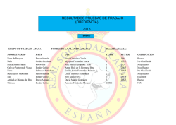 RESULTADOS PRUEBAS DE TRABAJO (OBEDIENCIA) 2015