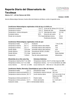 Reporte Diario del Observatorio de Tacubaya