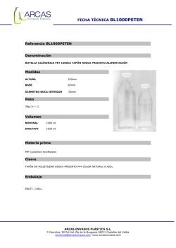 Ficha técnica botella de plástico para alimentación BL1000PETEN