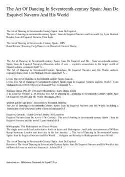 The Art Of Dancing In Seventeenth-century Spain: Juan De Esquivel