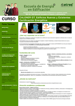 CALENER GT. Edificios Nuevos y Existentes Certificación Energética.