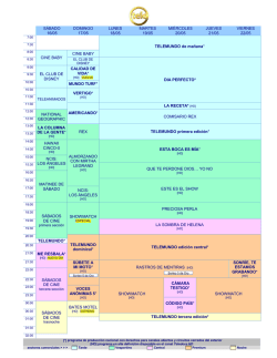 SÁBADO 16/05 DOMINGO 17/05 LUNES 18/05 MARTES 19/05