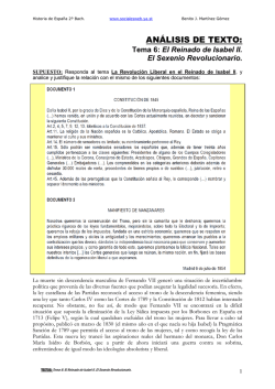 Tema 6. La revolución liberal en el reinado de Isabel II.