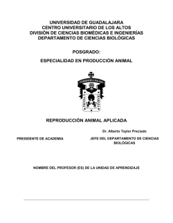 Reproducción Animal Aplicada - Centro Universitario de los Altos