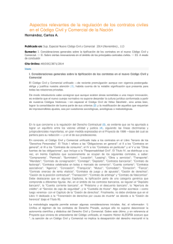 Aspectos relevantes de la regulación de los contratos civiles en el