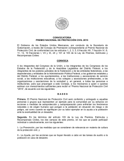 Convocatoria Premio Nacional de Protección Civil 2015".