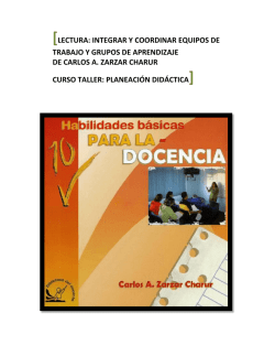 lectura: integrar y coordinar equipos de trabajo y grupos de