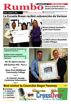 Best wishes to Councilor Roger Twomey La Escuela Breen recibi&oacute;