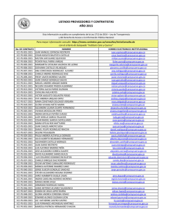 Relación de proveedores y contratistas del año 2015