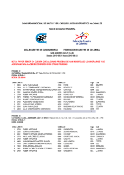 CONCURSO NACIONAL DE SALTO Y 1ER. CHEQUEO JUEGOS