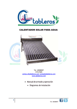 1 CALENTADOR SOLAR PARA AGUA • Manual de armado y