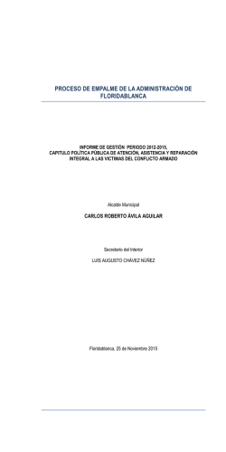2015 Atenci&oacute;n Integral A La Poblaci&oacute;n V&iacute;ctima Del Conflicto Armado