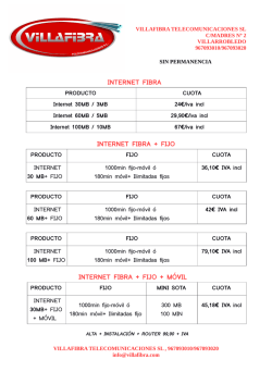 Descargar Tarifas - Internet en Villarrobledo con Villafibra