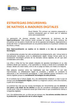 estrategias discursivas: de nativos a maduros