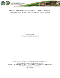 la integracion de las especialidades de la policia nacional al