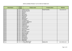 SPAIN LICENSED PRODUCT LIST AS PER OCTOBER