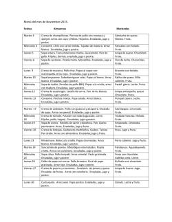 COLEGIO NEWMAN. Menú noviembre 2015