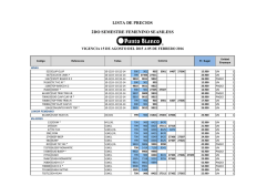 LISTA DE PRECIOS 2DO SEMESTRE