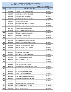 N° DNI APELLIDOS Y NOMBRES HORA 1 70144373