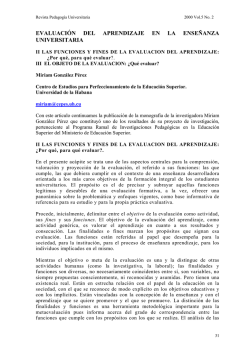 Evaluación del aprendizaje en la enseñanza universitaria. Miriam