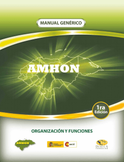 Manual Genérico de Organización y Funciones. AMHON