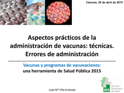 Aspectos prácticos. Administración de Vacunas