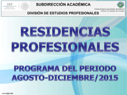 Residencias Profesionales - Instituto Tecnológico de Tuxtepec