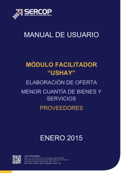 Manual USHAY - Ofertas - Servicio Nacional de Contratación Pública