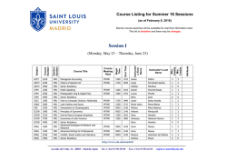 SUMMER Programs 2016 - Saint Louis University