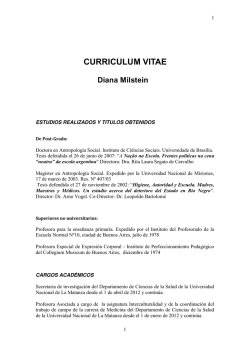CV - Centro de Investigaciones Sociales (CIS)