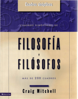 Craig Vincent Mitchell. Cuadros sinópticos de filosofía y filósofos