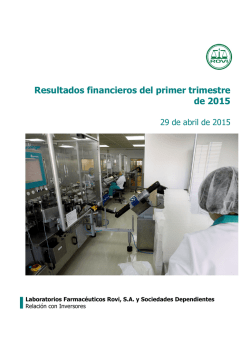 Resultados financieros del primer trimestre de 2015