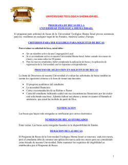 1 UNIVERSIDAD TEOLOGICA SHEMA ISRAEL. PROGRAMA DE