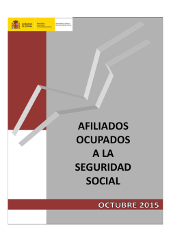 Afiliados ocupados a la Seguridad Social. Octubre 2015