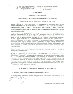 PROCESO DE CONCURRENCIA DE OFERENTES N° 01 de 2015
