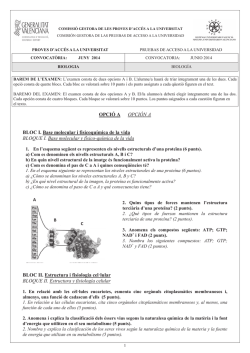 OPCIÌ A OPCIÌN A BLOC I. Base molecular i fisicoquímica de la vida