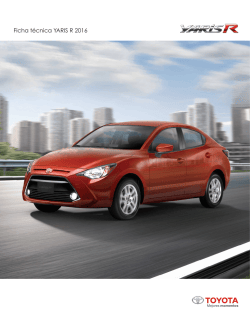 Ficha t&eacute;cnica YARIS R 2016