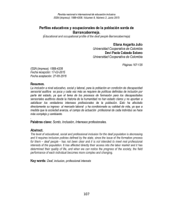 107 Perfiles educativos y ocupacionales de la poblaci&oacute;n sorda de