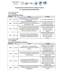 Programación de Presentaciones Trabajos Técnicos 2º