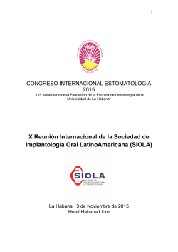 X Reunión de la Sociedad de Implantología Oral Latinoamericana