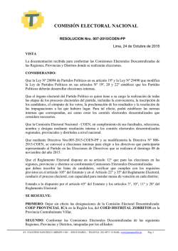 Resolucion Nº007-2015-COEN-PP Comisiones Electorales