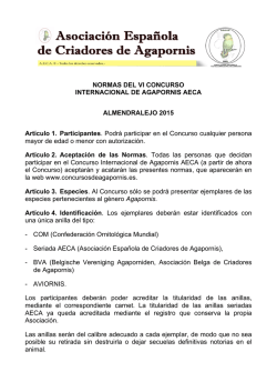 Reglamento - AECA Asociación Española de Criadores de Agapornis