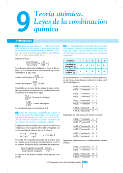 9Teoría atómica. Leyes de la combinación química Actividades