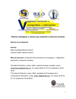 Esferas axiológicas y valores que sustentan el discurso docente